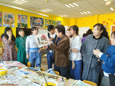 著名画家王文元为天津市第二十三期涉农区艺术教师培训班授课